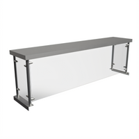 BK Resources 60 Inch Single-Sided Stainless Steel Sneeze Guard Overshelf for Steam Tables