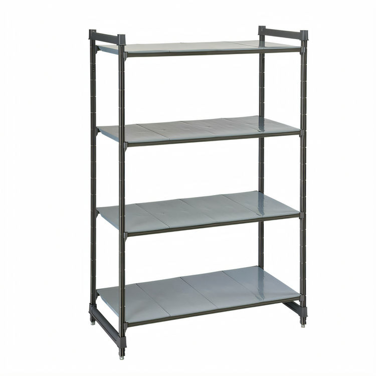 Product image #1 for Cambro Camshelving Basics Plus 4-Tier Stationary Solid Polymer Shelving Starter Unit, 21 x 48 x 72 Inches