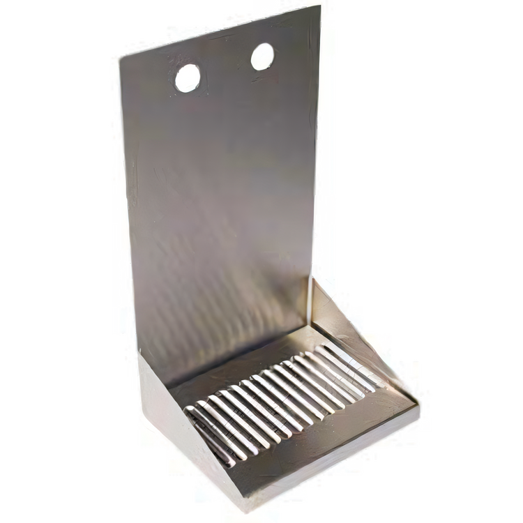 Product image #1 for Wall Mount Stainless Steel Drip Tray Trough with 2 Faucet Holes and 1/2 Inch NPT Drain
