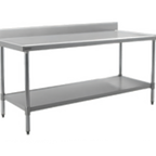 Thumbnail image #1 for Eagle Group Spec-Master T2460SEM-BS Stainless Steel Work Table with 4-1/2" Backsplash, Adjustable Undershelf, 60"W x 24"D