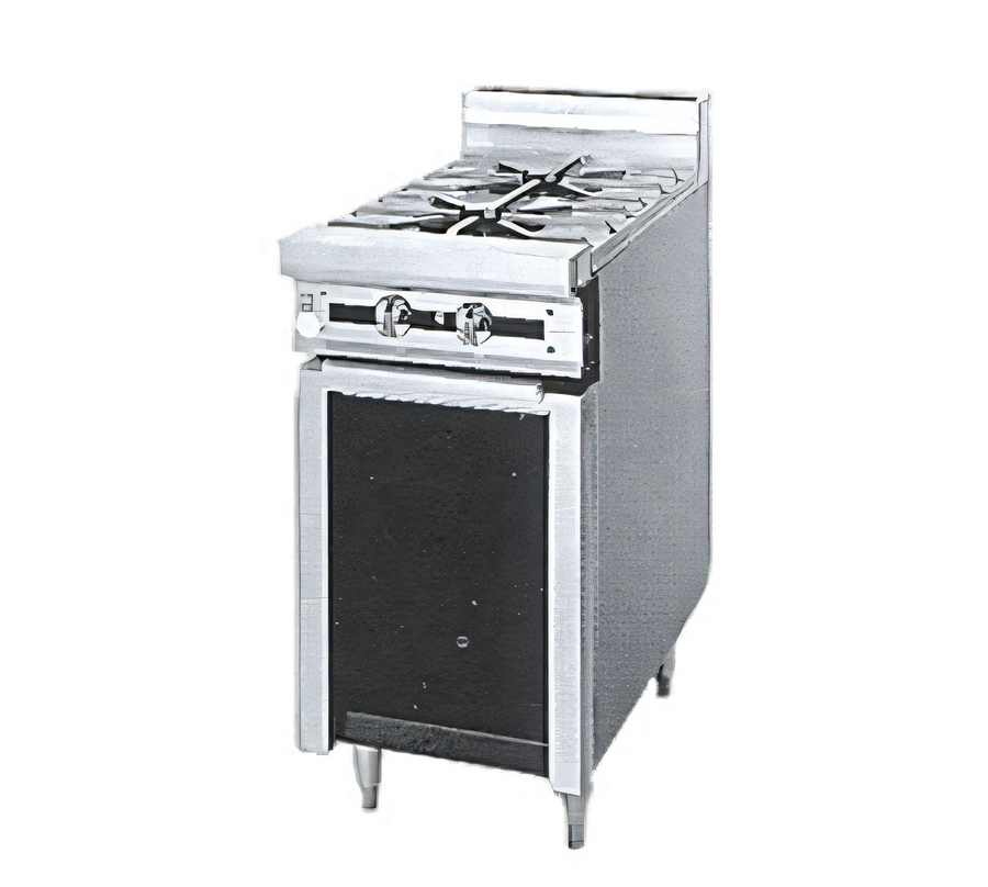 Product image #1 for Titan JTRH-2 18" Gas Heavy Duty Range with 2 Open Burners and Cabinet Base