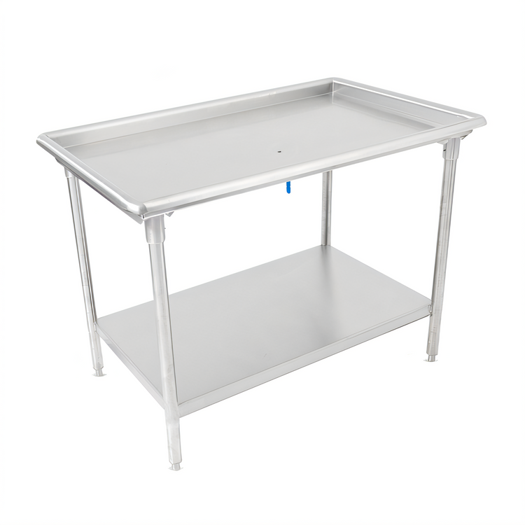 Product image #1 for John Boos 60-7/8 Inch x 30-3/8 Inch Stainless Steel Dish Sorting Table with Raised Edge, Undershelf, and Adjustable Bullet Feet