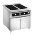 Thumbnail image #1 for Eurodib USA Commercial Freestanding 4-Zone Induction Cooktop with Legs, Stainless Steel, 208V 3-Phase