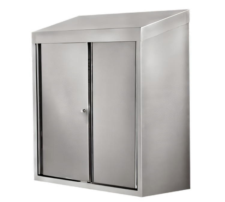 Product image #1 for 48-Inch Wall-Mounted Stainless Steel Storage Cabinet with 2 Sliding Doors