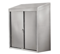 48-Inch Wall-Mounted Stainless Steel Storage Cabinet with 2 Sliding Doors