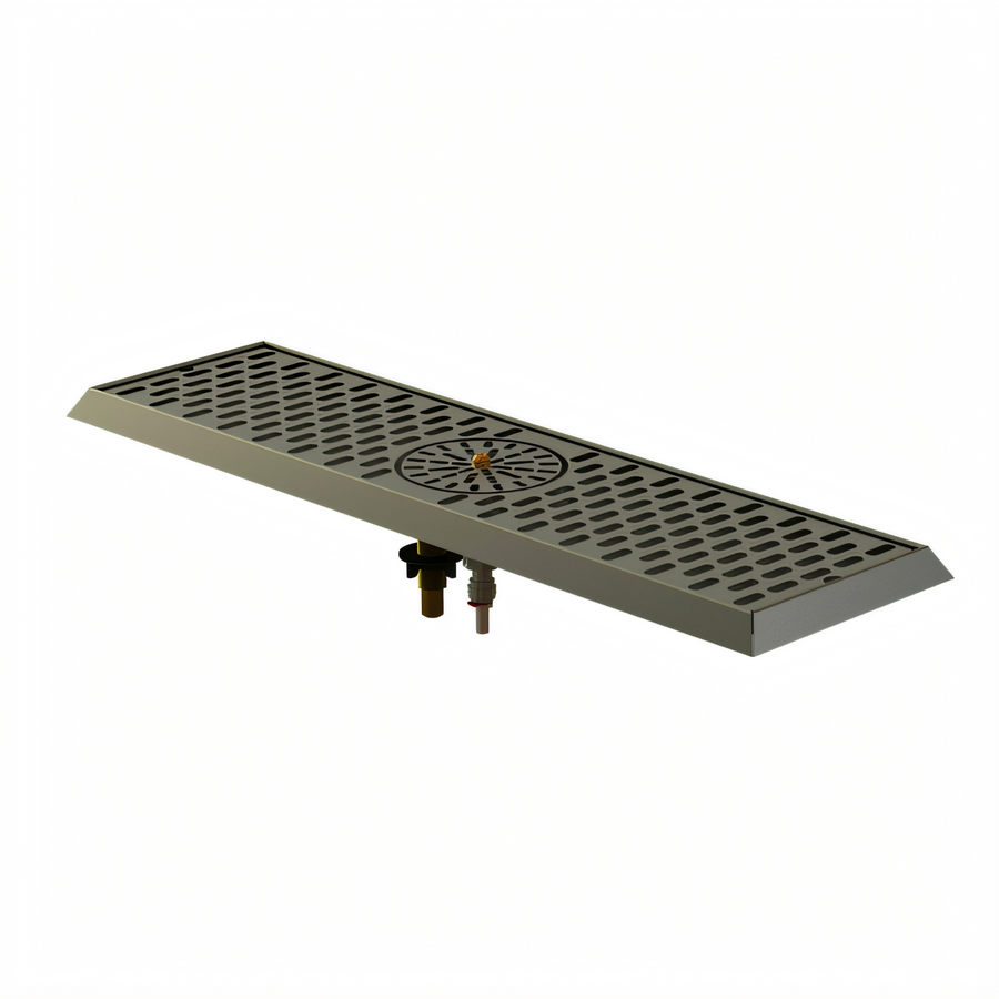 Product image #1 for Perlick C18000 Series 26-3/4 Inch Surface-Mount Stainless Steel Drip Tray Trough with Center Glass Rinser