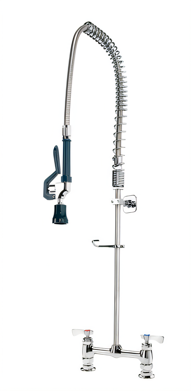 Product image #1 for Krowne Royal Series Deck-Mount Pre-Rinse Assembly with 38-Inch Stainless Steel Hose, 8-Inch Centers, and 1.2 GPM Spray Head