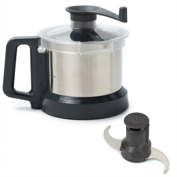 Product image #1 for Dito Sama 2.6 Liter Stainless Steel Cutter Mixer Bowl with Microtoothed Rotor and Scraper Lid
