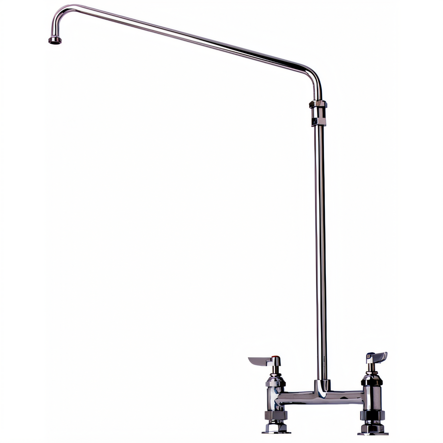 Product image #1 for T&S Brass Big-Flo 8-Inch Centers Deck-Mount Double Pantry Mixing Faucet with 12-Inch Swing Nozzle