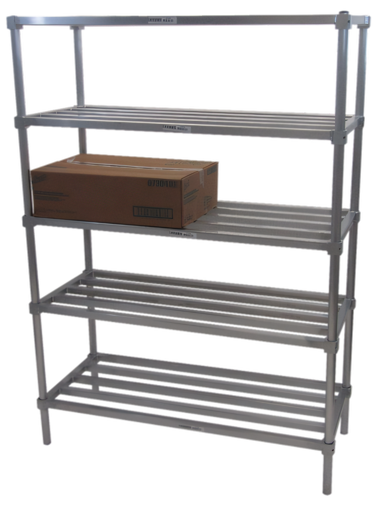 Product image #1 for Adjustable Tubular Aluminum Shelving Kit with 5 Shelves, 60 x 24 x 72 Inches