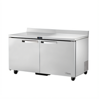 True SPEC SERIES 60-Inch Two-Section Worktop Freezer with Solid Doors, -10°F, Rear-Mounted Self-Contained Refrigeration