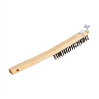American Metalcraft Wire Brush/Scraper with Tempered Steel Bristles and Wooden Handle