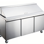 Thumbnail image #1 for Hurakan Megatop 71-Inch 3-Door Refrigerated Prep Table, 19.5 Cu. Ft.