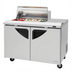Thumbnail image #1 for Turbo Air Super Deluxe 48 1/4-Inch Two-Section Clear Top Refrigerated Sandwich/Salad Prep Table with 8-Pan Opening
