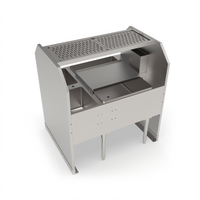 John Boos Underbar Pass-Thru Ice Bin Workstation with 10-Circuit Cold Plate and 2 Built-In Sinks