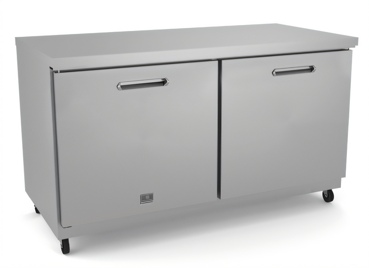 Product image #1 for Kelvinator Commercial Two-Section ADA Height Undercounter Refrigerator with Solid Doors, 61-Inch Wide, 15.5 Cu. Ft.