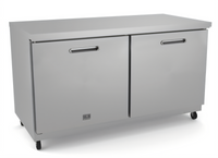 Kelvinator Commercial Two-Section ADA Height Undercounter Refrigerator with Solid Doors, 61-Inch Wide, 15.5 Cu. Ft.