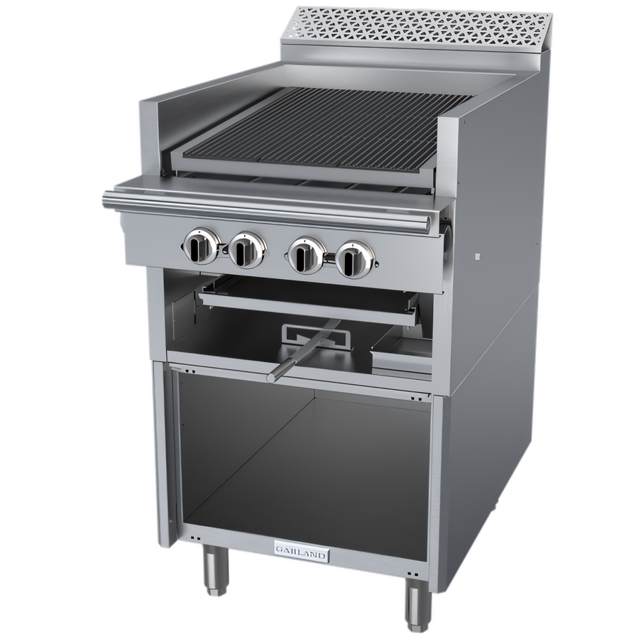 Product image #1 for Garland Cuisine Series 24-Inch Commercial Gas Charbroiler with Cast Iron Radiants, Adjustable Grates and Open Cabinet Base