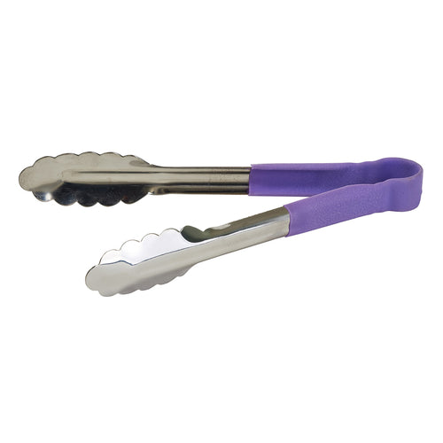 Product image #1 for Winco UTPH-16P 16-inch Allergen-Free Stainless Steel Utility Tongs — Purple Polypropylene Handle