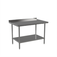 Mixrite 60-Inch x 24-Inch x 36-Inch Stainless Steel Work Table with Adjustable Undershelf and 2-Inch Rear Edge Up