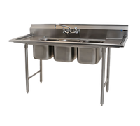 Eagle Group 310 Series 3-Compartment Convenience Store Sink with Dual Drainboards, 60-Inch x 21-Inch