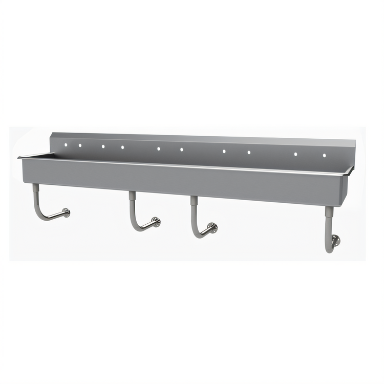 Product image #1 for Advance Tabco 100-Inch Wall-Mounted Multiwash Hand Sink with 5 Faucet Hole Sets