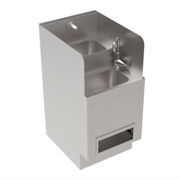 Krowne Royal Series 18-Inch x 24-Inch Freestanding Stainless Steel Underbar Hybrid Hand/Dump Sink