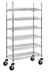 Thumbnail image #1 for Quantum Mobile Reel Shelving Cart with 6 Wire Shelves, 36W x 18D x 69H, Chrome Plated