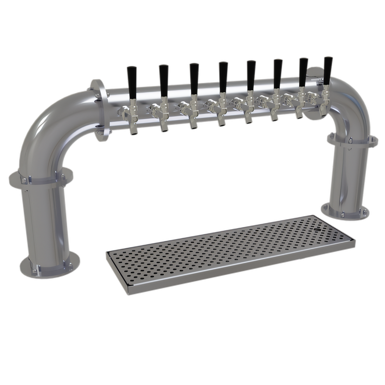 Product image #1 for Glastender Pipe Pass-Thru Countertop Air-Cooled Draft Dispensing Tower with 8 Stainless Steel Faucets