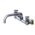 Thumbnail image #1 for T&S Brass Big-Flo B-0290-CVH Wall-Mount Commercial Mixing Faucet, 12-Inch Swing Spout, 8-Inch Adjustable Centers, Low Lead