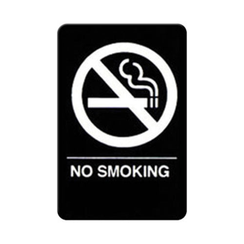 Product image #1 for Winco Braille No Smoking Sign with Symbol, 6 x 9 Inches, Black with White Imprint