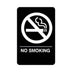 Thumbnail image #1 for Winco Braille No Smoking Sign with Symbol, 6 x 9 Inches, Black with White Imprint