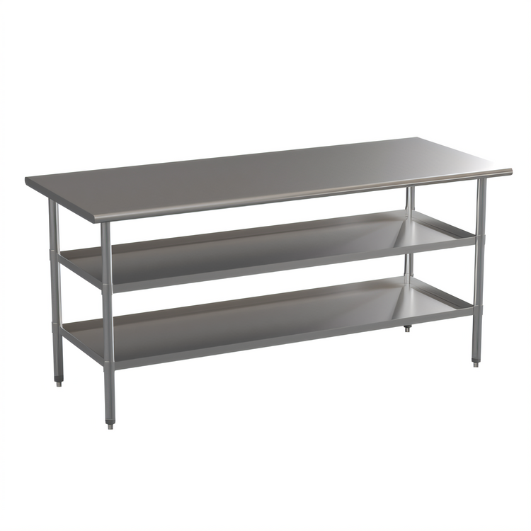 Product image #1 for Flash Furniture Ravenel 72-Inch Stainless Steel 18-Gauge Work Table with 2 Undershelves