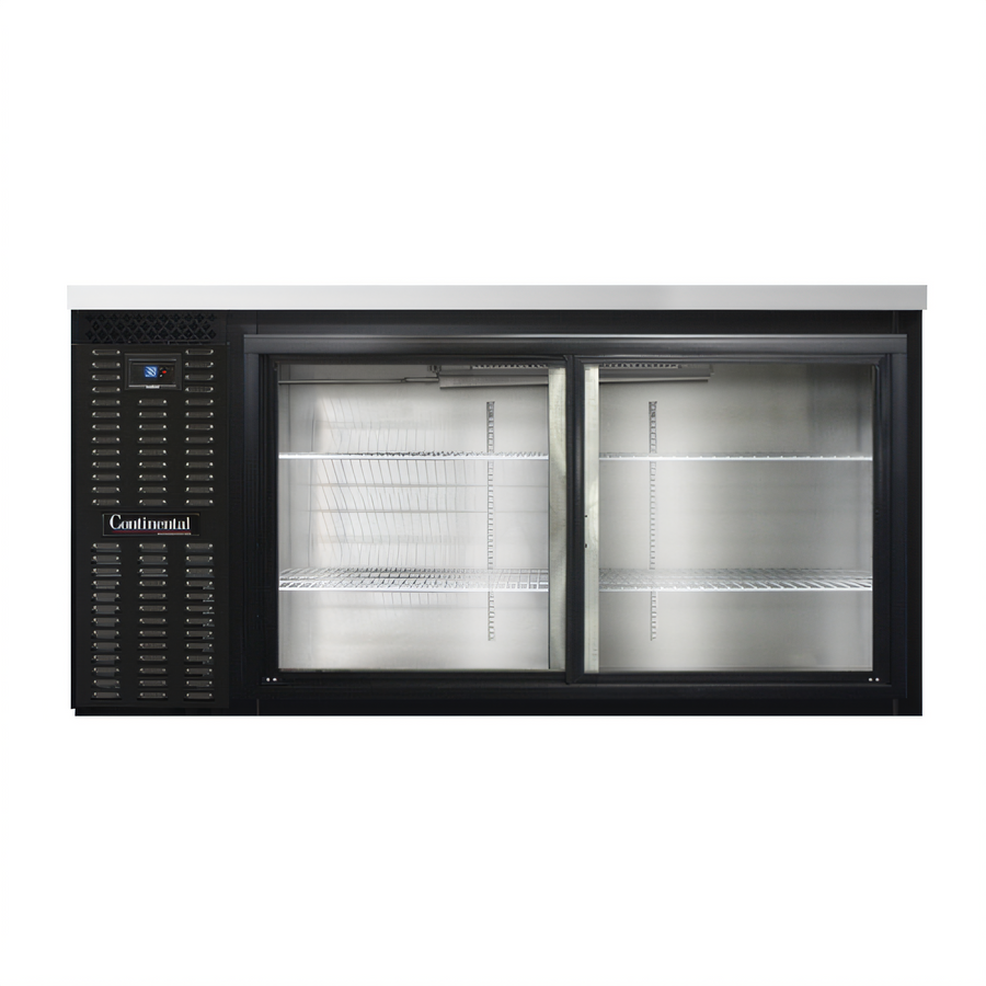 Product image #1 for Continental Refrigerator BB69SNSGD 69" Shallow Depth Back Bar Cooler with Sliding Glass Glass Doors