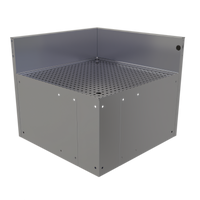 Glastender Underbar 24 x 24 Inch Stainless Steel Inside Rectangle Corner Drainboard with Backsplash, Removable Insert, No Legs
