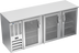 Thumbnail image #1 for Beverage-Air BBN78HC-FG-S 78-Inch Wide Three-Section Shallow-Depth Food-Rated Back Bar Refrigerator with Glass Doors