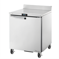 True SPEC SERIES 27 5/8-Inch One-Section Solid Door Worktop Refrigerator with Rear-Mounted Self-Contained R290 Refrigeration