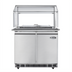 Thumbnail image #1 for KoolMore 36-Inch Commercial Refrigerated Prep Station with Sneeze Guard and Buffet Slide, 2-Door, 2-Section, Stainless Steel