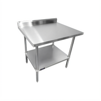 Sapphire 48-Inch x 24-Inch Stainless Steel Work Table with 5-Inch Backsplash and Undershelf