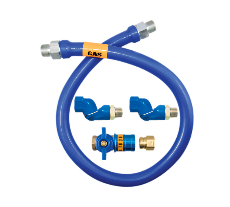 Product image #1 for Dormont Blue Hose 48-Inch Moveable Gas Connector Hose Assembly, 3/4-Inch I.D., Double Swivel MAX with Safety Quik QDV