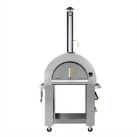 KoolMore Residential Outdoor Wood-Fired Pizza Oven, 32 Inch Wide, Stainless Steel