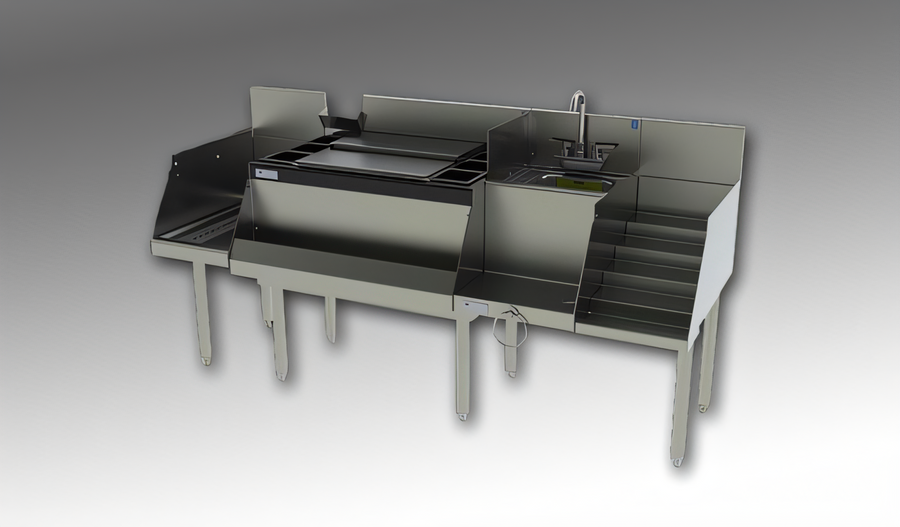 Product image #1 for Perlick Top Shelf UCS60B-LF 60-Inch Underbar Ice Bin/Cocktail Station with Blender Sink