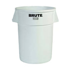 Thumbnail image #1 for Rubbermaid Commercial Products BRUTE 1779740 44-Gallon Vented Round Polyethylene Trash Container, White Case of 4