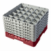 Thumbnail image #2 for Cambro Camrack® Full Size 25-Compartment Glass Rack with 6 Soft Gray Extenders, Cranberry