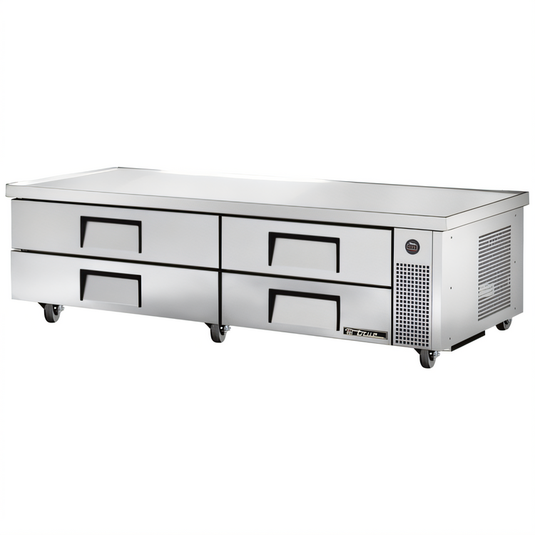 Product image #1 for True 84-Inch Refrigerated Chef Base with 4 Drawers, 18-Gauge Stainless Steel Top, Self-Contained R290 Refrigeration