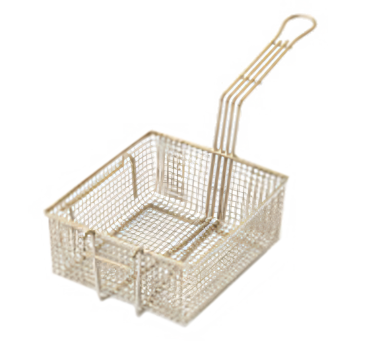Product image #1 for RedHots Double Fry Basket, 8-1/4 x 9-1/4 x 4 Inch, Medium Mesh Nickel-Plated Steel