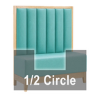 Thumbnail image #1 for ATSMFG ATS AT&S-AHC-J48-6CH GR8 John Half Circle Booth, single, 48" x 90" x 48" long x 48" high, 6-channel back, channel deep seat with wood bottom