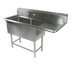 Thumbnail image #1 for John Boos Pro-Bowl Freestanding 2-Compartment Sink with Right Drainboard and Backsplash