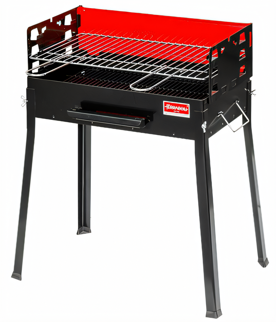Product image #1 for Omcan Painted Steel Charcoal BBQ Grill with 19.7 x 11.8-Inch Cooking Area