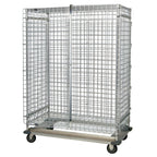 Thumbnail image #1 for Quantum MD2448-70SEC Mobile Wire Security Cage with Locking Doors, 48"W x 24"D x 70"H, Chrome-Plated, Two Shelves